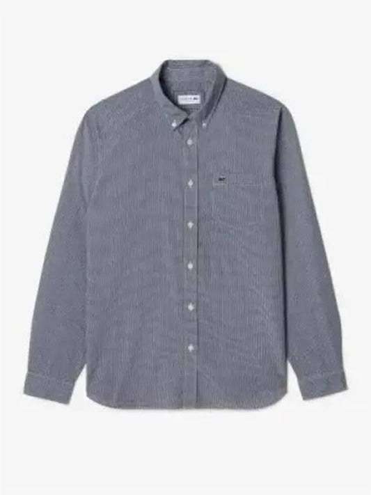 Men s Micro Pattern Check Shirt Navy - LACOSTE - BALAAN 1