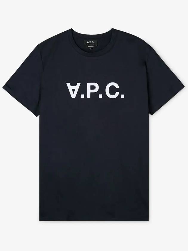 VPC Logo Organic Cotton Short Sleeve T-Shirt Navy - A.P.C. - BALAAN 3