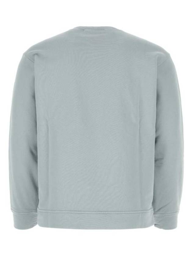 Garment Dyed Stitches Four Print Crewneck Sweatshirt Sky Blue - STONE ISLAND - BALAAN 3