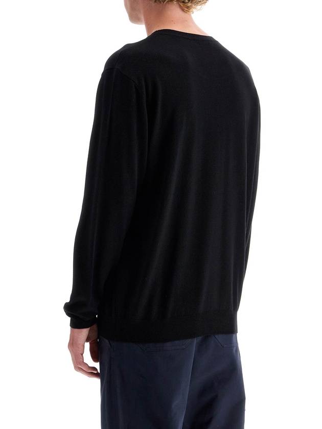 Embroidery Logo Wool Knit Top Black - A.P.C. - BALAAN 4