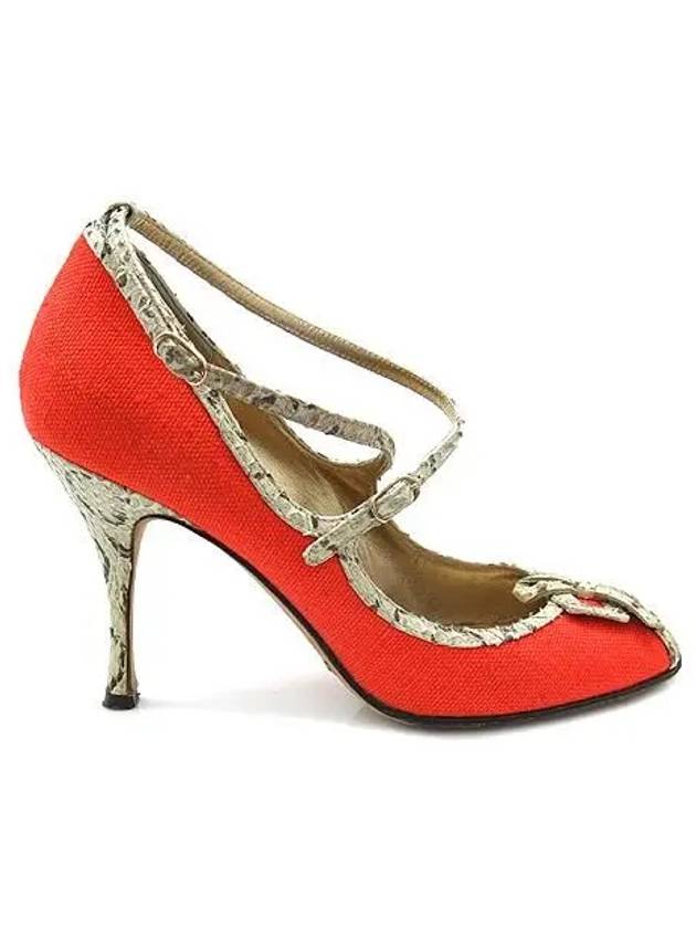 Orange color women s shoes with python decoration - DOLCE&GABBANA - BALAAN 3