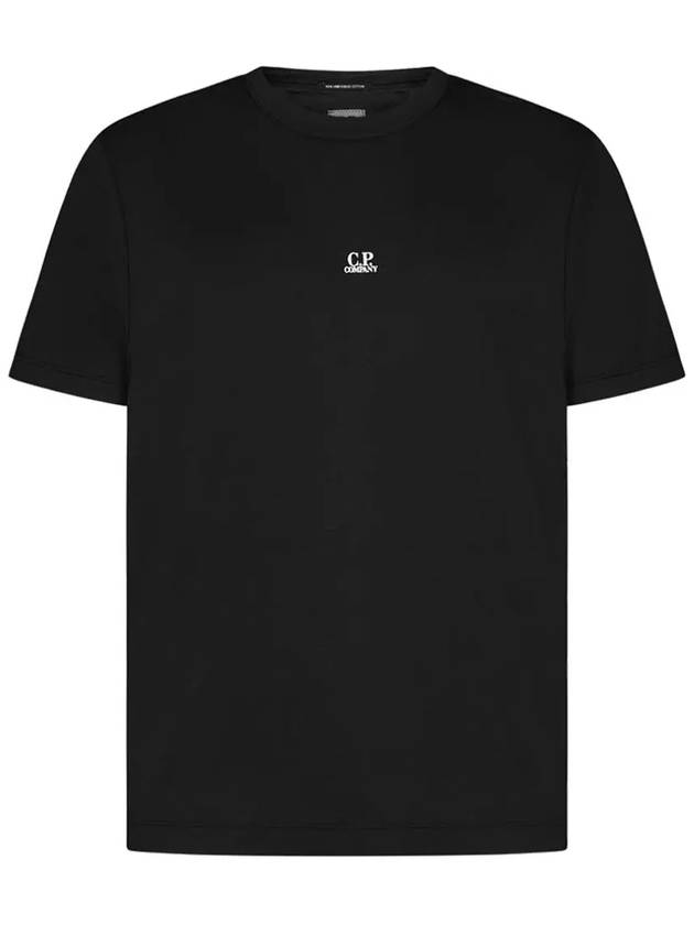 Logo Print Short Sleeve T-Shirt Black - CP COMPANY - BALAAN 3