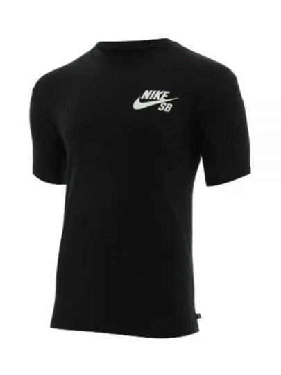 SB Logo Skate Cotton Short Sleeve Shirt Black - NIKE - BALAAN 2