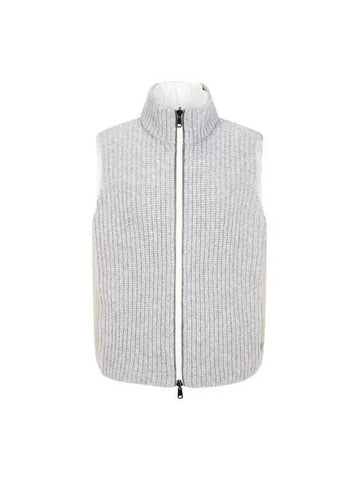 Women s Knit Panel Reversible Padding Vest Melange Gray 271137 - BRUNELLO CUCINELLI - BALAAN 1