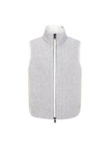 Women s Knit Panel Reversible Padding Vest Melange Gray 271137 - BRUNELLO CUCINELLI - BALAAN 1