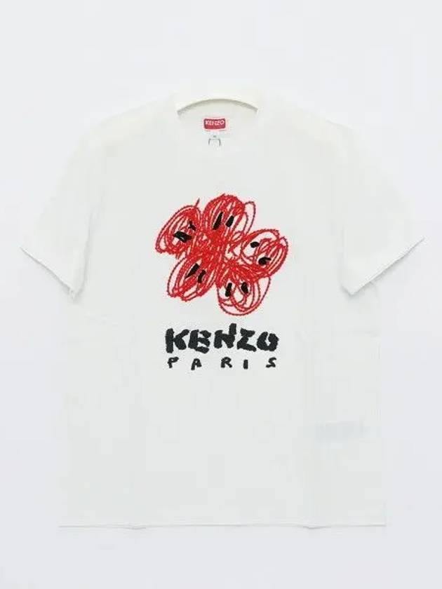 Drawing loose fit short sleeve women s t shirt 2TS102 4SG 02 271646 1039091 - KENZO - BALAAN 1