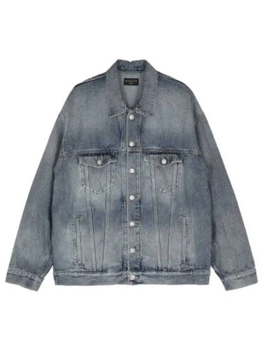 Back Tape Overfit Denim Jacket Blue - BALENCIAGA - BALAAN 1