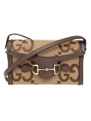 Horsebit 1955 Jumbo GG Logo Small Cross Bag Camel - GUCCI - BALAAN 1