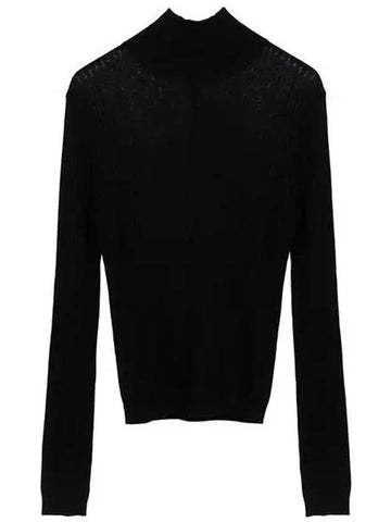 Black sax wool silk polo knit 008 1209987 - MAX MARA - BALAAN 1