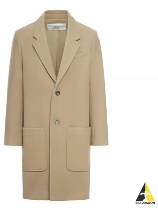 Two Button Wool Single Coat Champagne - AMI - BALAAN 2