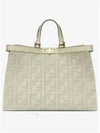 Logo Pattern Medium Canvas Tote Bag Green - FENDI - BALAAN 2