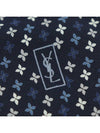 100 silk navy flower pattern tie - SAINT LAURENT - BALAAN 6