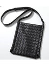 Intrecciato Flat Loop Small Cross Bag Black - BOTTEGA VENETA - BALAAN 3