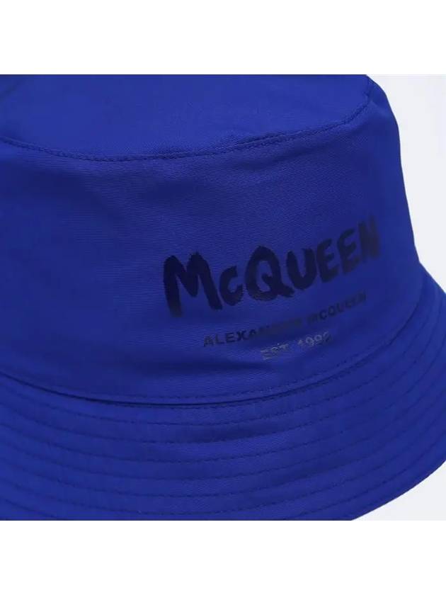 Lining Logo Bucket Hat Blue - ALEXANDER MCQUEEN - BALAAN.