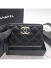 Caviar CC logo zipper card holder classic black AP3977 - CHANEL - BALAAN 4