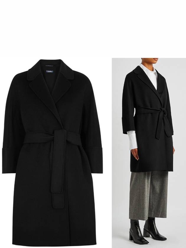 Arona Belt Virgin Wool Single Coat Black - MAX MARA - BALAAN 3