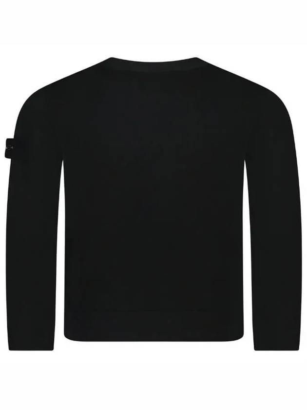 Compass Badge Crewneck Virgin Wool Knit Top Black - STONE ISLAND - BALAAN 6