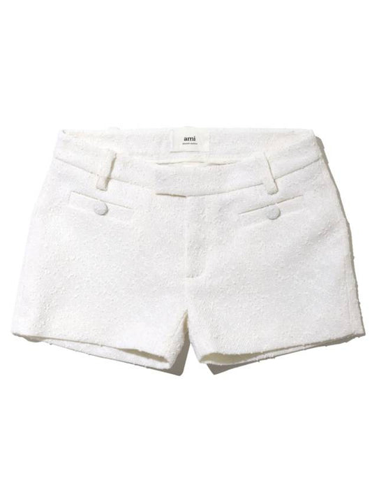 Boucle Shorts White - AMI - BALAAN 1