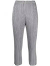 Pleated Basic Crop Pants Grey - ISSEY MIYAKE - BALAAN 2