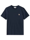 Chillax Fox Patch Regular Short Sleeve T-Shirt Blue - MAISON KITSUNE - BALAAN 2