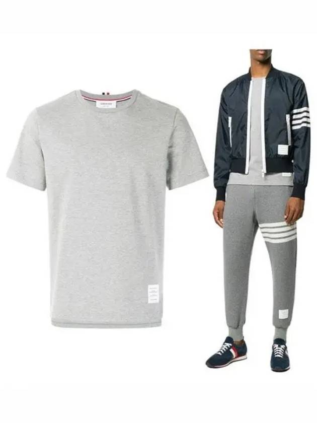 Men's Side Slit Relaxed Short Sleeve T-Shirt Light Grey - THOM BROWNE - BALAAN 2