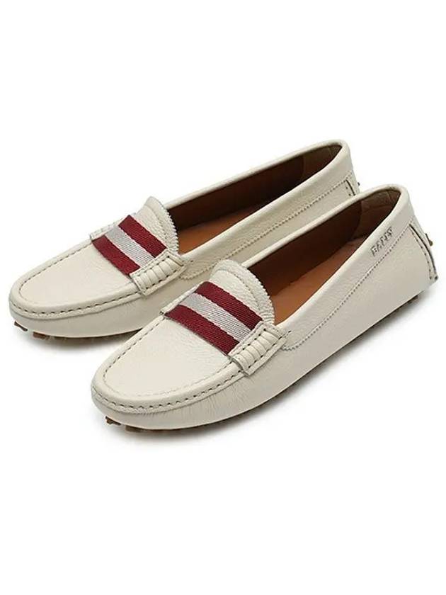 Leather Logo Driving Shoes White - BALLY - BALAAN 2