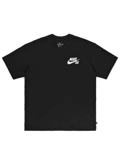 SB Logo Skate Cotton Short Sleeve Shirt Black - NIKE - BALAAN 2