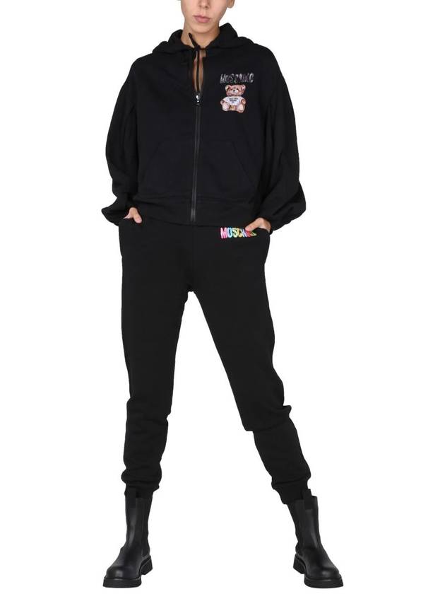 Women's 3D Logo Print Track Pants Black - MOSCHINO - BALAAN 3