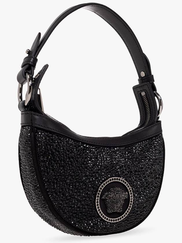 Crystal Repeat Mini Hobo Shoulder Bag Black - VERSACE - BALAAN 5