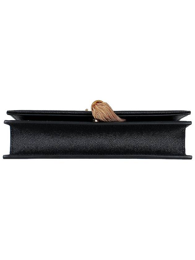 Kate Chain Grain De Poudre Leather Long Wallet Black - SAINT LAURENT - BALAAN 7