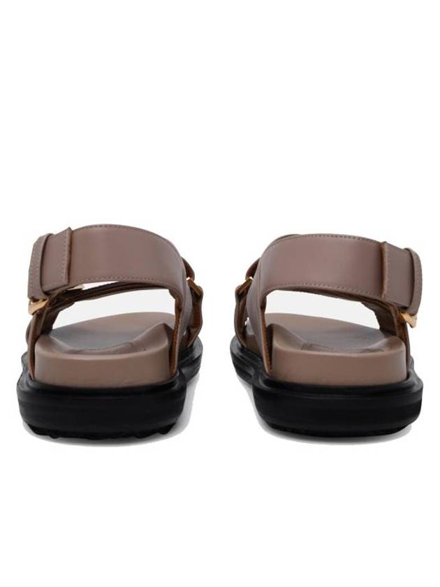 Fussbett Leather Sandals Dessert Beige - MARNI - BALAAN 5