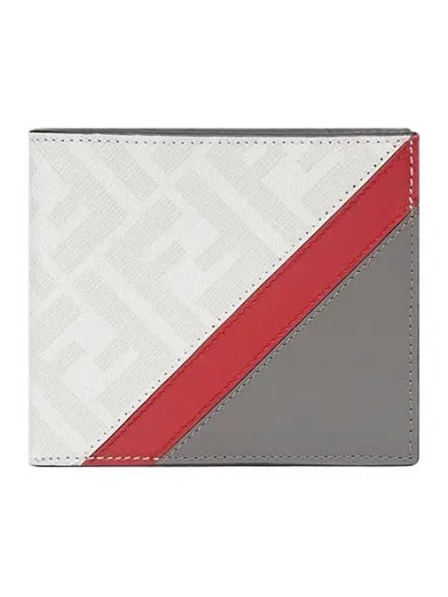 FF Logo Fabric Half Wallet Grey - FENDI - BALAAN 2