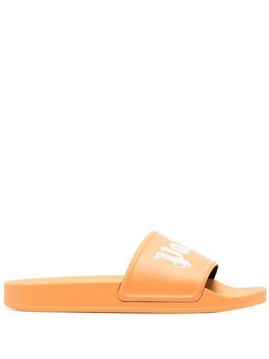 Logo Print Slippers Orange - PALM ANGELS - BALAAN 1