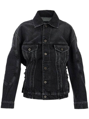 denim jacket with laces - JEAN PAUL GAULTIER - BALAAN 1