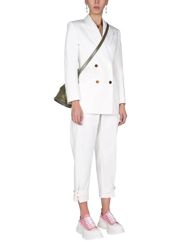 Military Cuff Gabardine Straight Pants White - ALEXANDER MCQUEEN - BALAAN 3