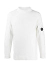 Lens Wappen Mock Neck Sweatshirt White - CP COMPANY - BALAAN 3