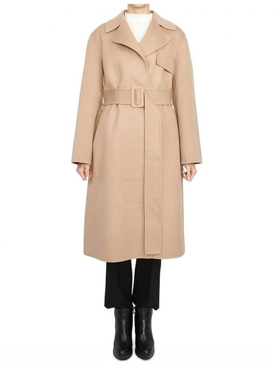 Wrap Wool Cashmere Belt Trench Coat Beige - THEORY - BALAAN 2