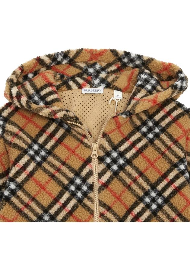 Kids Vintage Check Hooded Fleece Jacket Archive Beige - BURBERRY - BALAAN 6