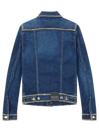 chaindetailed cropped denim jacket - DSQUARED2 - BALAAN 2