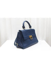 Ferragamo Sofia gold plated Gancini medium navy tote shoulder bag - SALVATORE FERRAGAMO - BALAAN 3