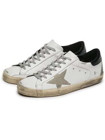 Men's Black Heel Tab Metal Stud Lettering Superstar Low Top Sneakers White - GOLDEN GOOSE - BALAAN 2