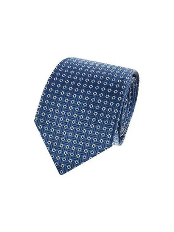 Men s Mini Diamond Pattern Silk Tie Blue - GIORGIO ARMANI - BALAAN 1