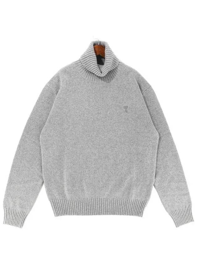 Heart Logo Turtleneck Grey - AMI - BALAAN 2