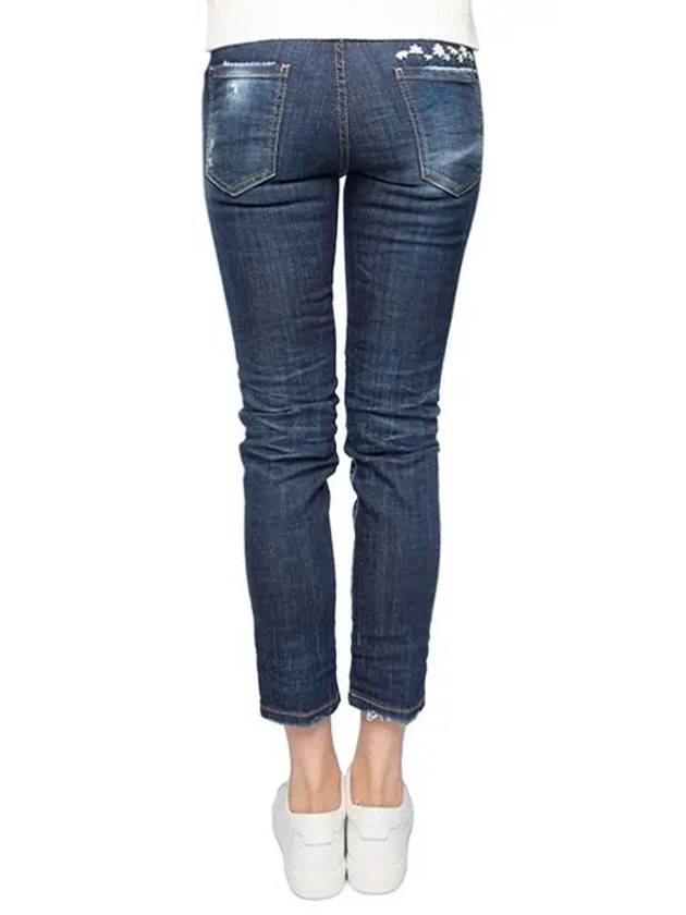 Blue Washed Cool Girl Crop Jeans S75LB0630 - DSQUARED2 - BALAAN 5