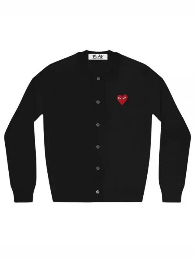 Red Heart Wappen Knit Cardigan Black - COMME DES GARCONS PLAY - BALAAN 2