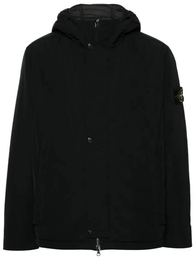 Techno Fabric Hooded Jacket Black - STONE ISLAND - BALAAN 2