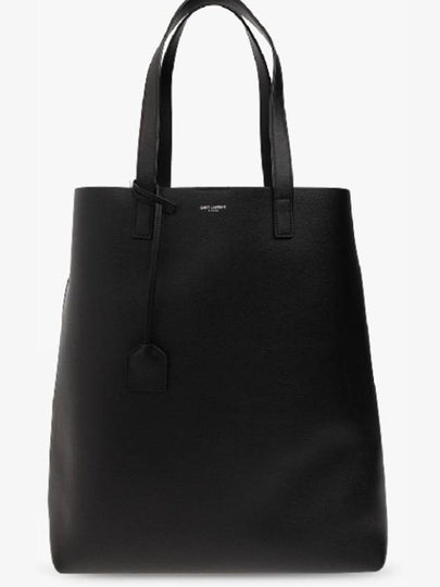 Logo Soft Leather Bold Tote Bag Black - SAINT LAURENT - BALAAN 2