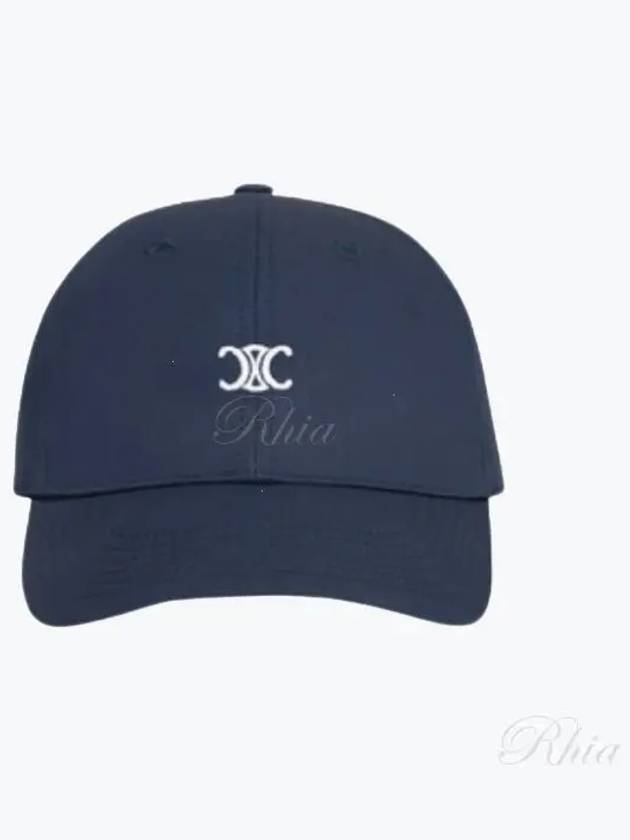 Triomphe logo cotton ball cap navy - CELINE - BALAAN 2