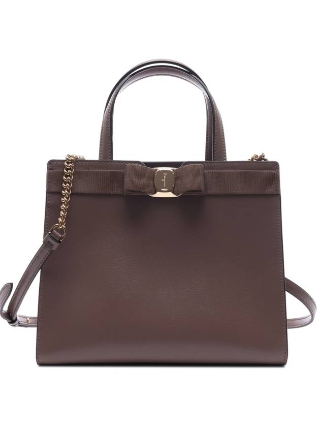 Vara Bow Top Handle Tote Bag Caraway Seed - SALVATORE FERRAGAMO - BALAAN 2