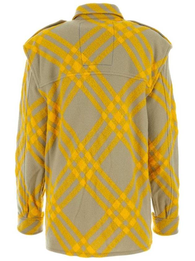 Check Wool Blend Shirt Yellow - BURBERRY - BALAAN 3